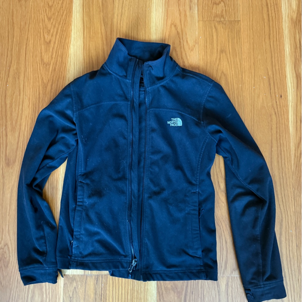 The North Face zip up black fleece jacket barely worn